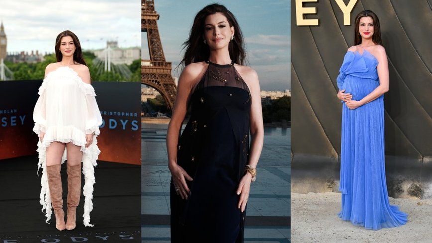 Anne Hathaway's Stunning Maternity Looks: The 'Odyssey' Press Tour