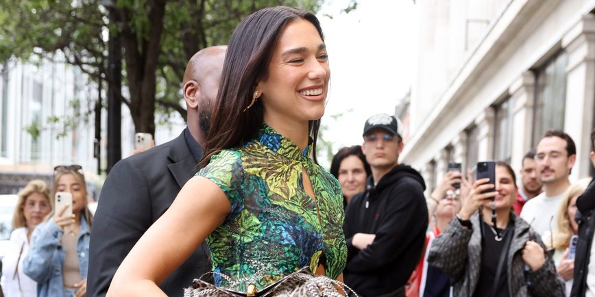 Dua Lipa Stuns in Vintage Kim Shui Dress at London Pop-Up Extravaganza