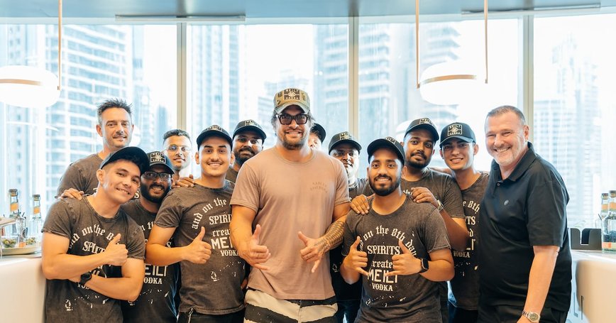 Jason Momoa Makes a Splash at Dubai's Towering New Hotel
