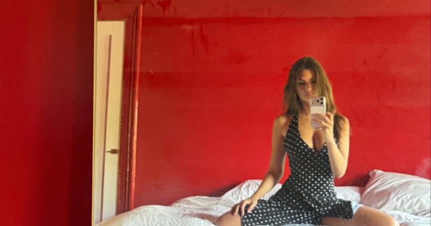 Emily Ratajkowski Stuns Fans with Daring Polka Dot Dress Selfies