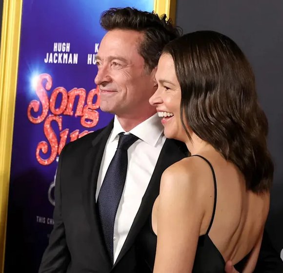 Hugh Jackman and Sutton Foster Light Up the Red Carpet as a Couple