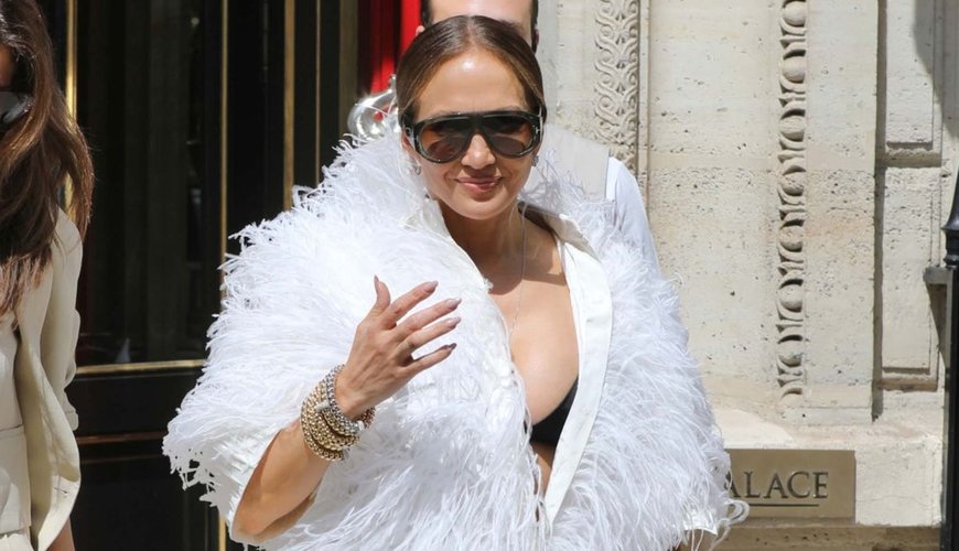 JLo Stuns in Drop Waist Dress at Swift and Kelce's Star-Studded Wedding