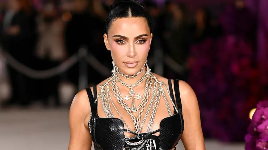 Kim Kardashian Stuns in Sheer Braided Dress at London Bash