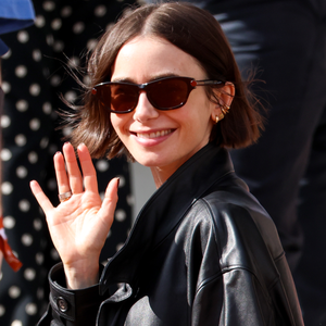 Lily Collins Steals the Spotlight at the French Open with Edgy Leather Ensemble