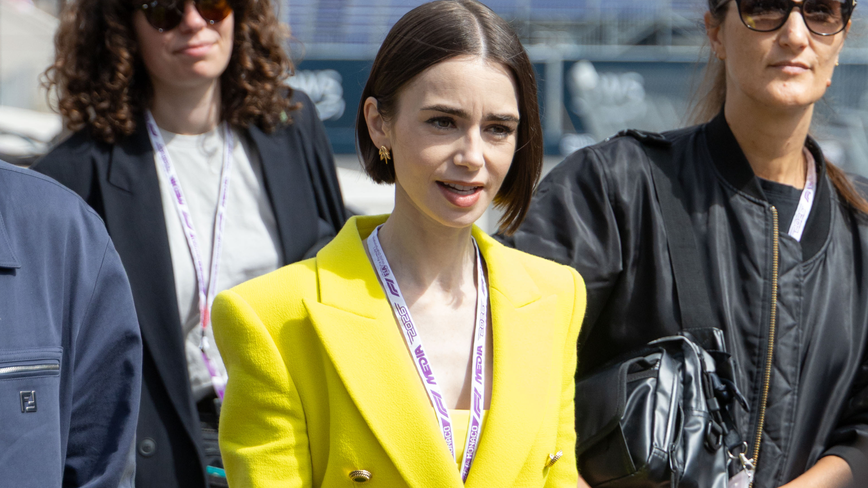 Lily Collins Dazzles in Neon at the F1 Monaco Grand Prix