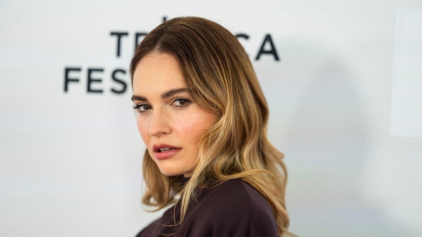 Lily James Turns Heads in Daring Black Negligee: A Valentine's Vision