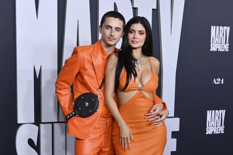 Look: Timothee Chalamet, Kylie Jenner twin in orange at 'Supreme' premiere