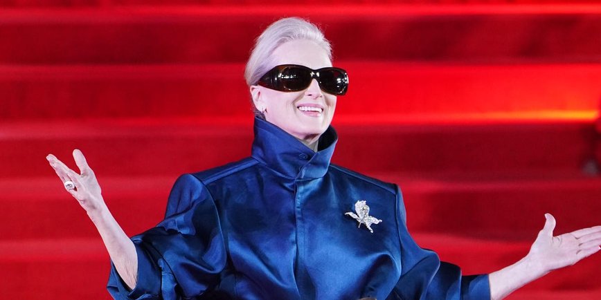 Meryl Streep Shines in Blue Saint Laurent at Shanghai's Devil Wears Prada 2 Premiere