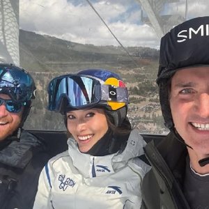 Prince Harry's Epic Ski Selfie with Eileen Gu and Justin Trudeau!