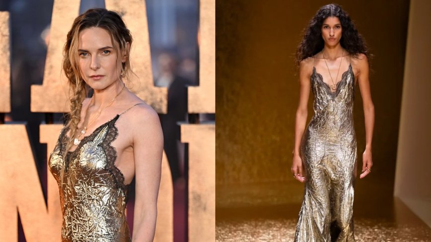 Rebecca Ferguson Dazzles in Gold at 'Peaky Blinders' Movie Premiere