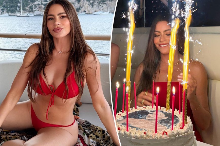 Sofía Vergara Sizzles in Red Bikini for 54th Birthday Bash in Italy