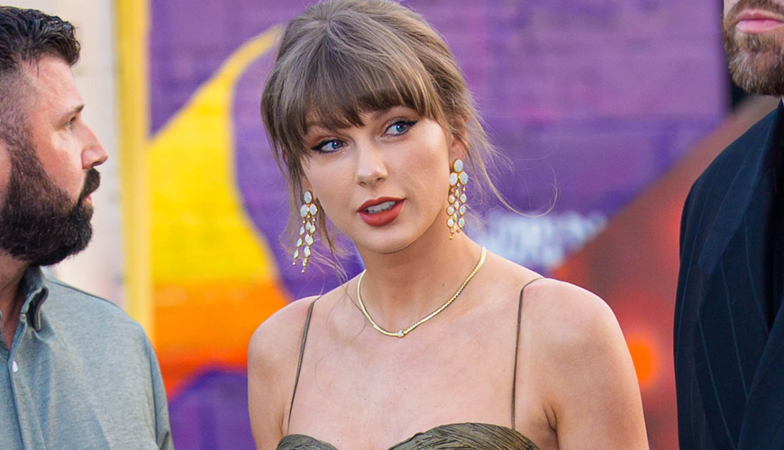 Taylor Swift Dazzles in Mermaid-Inspired Dress at Greek Wedding