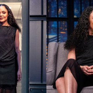 Tessa Thompson Stuns in Sheer Elegance on 'Late Night with Seth Meyers'