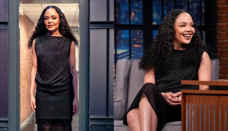 Tessa Thompson Stuns in Sheer Elegance on 'Late Night with Seth Meyers'
