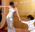 Teyana Taylor and Daughter Rue Rose Dazzle at the Actor Awards