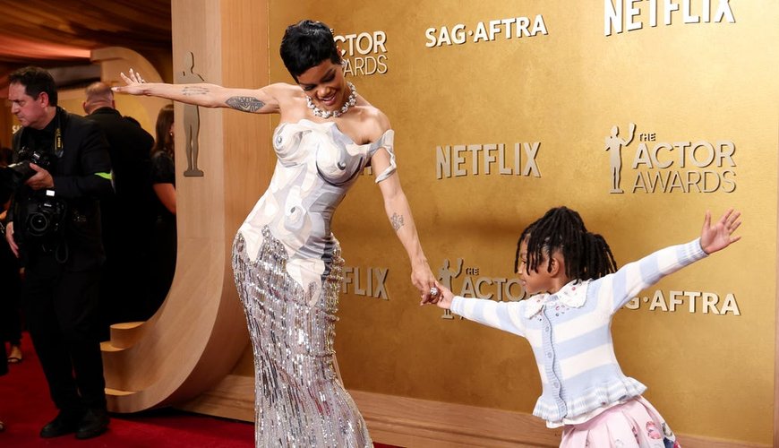 Teyana Taylor and Daughter Rue Rose Dazzle at the Actor Awards