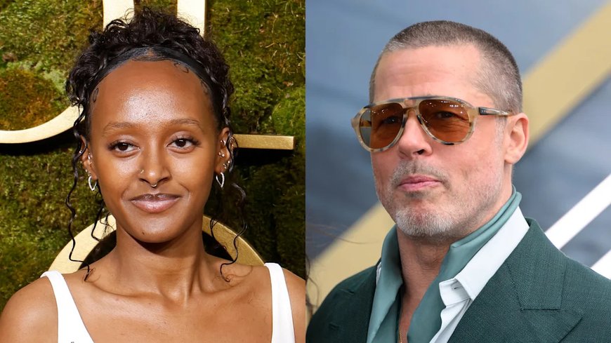 Zahara Jolie-Pitt and Brad Pitt